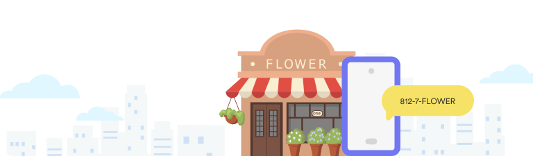 an image describing local phone number benefits for a flower shop